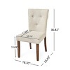 Coolbibila Modern Beige Linen Fabric Upholstered Parsons Dining Chairs,High Back Button Tufted Padded Dining Room Chair,Wooden Kitchen Chair - 4 of 4