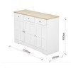 Racxily Kitchen Buffet Storage Cabinet with Arched Design - White Sideboard with Door, Drawer-Versatile Pantry Organization - 3 of 4