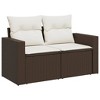 vidaXL Garden Sofa Set Brown, Cream White - 4 of 4