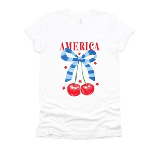 Simply Sage Market Coquette America Cherries Short Sleeve Tee - 1 of 4