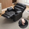 PU Leather Extra Wide Manual Recliner for Adults with Massage and Heat, Large Lazy Chair with 1.5X Sponge Comfort Arm and Back for Living Room - 2 of 4