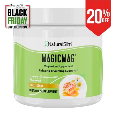 NaturalSlim MagicMag Magnesium Citrate Powder - Honey Chamomile, 8 oz