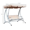DSVIMOY 3-Person Porch Swing with Stand, Outdoor Swing with Adjustable Tilt Canopy and Comfortable Swing Bench-Style Seat, Beige, 77.25"*45.75"*67.75" - 3 of 4