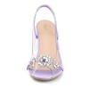 Allegra K Women's Clear Slingback Flower Rhinestone Peep Toe Heels Sandals - 2 of 4