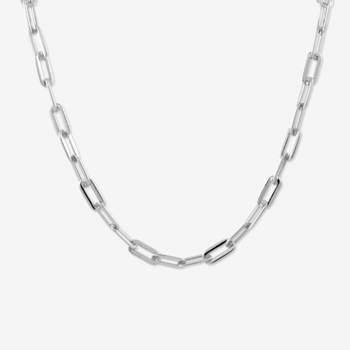 sanctuaire Flat Chain Link Necklace Silver