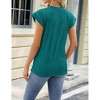 Women's Crewneck Ribbed Knit Top Casual Short Sleeve T-Shirt - 2 of 4
