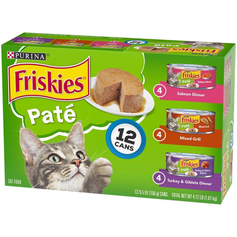 Purina Friskies Pat&#233; Salmon, Mixed Grill &#38; Turkey Wet Cat Food - 5.5oz/12ct Variety Pack, 6 of 7