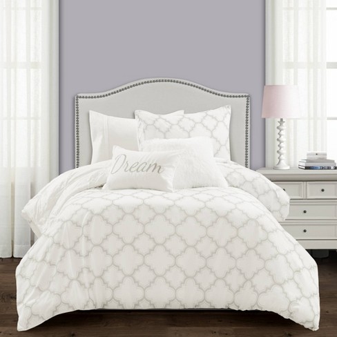 King 7pc Ravello Pintuck Caroline Gro Comforter Set White - Lush Décor :  Target