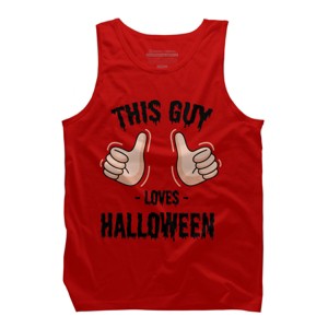 Men's Design By Humans This Guy Loves Halloween By MultimediaOne Tank Top - 1 of 3
