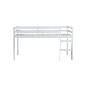 Dolonm Solid Wooden, Rubber Wooden Twin Loft Bed with Ladder, Bed Platform of Strengthened Slats - 1 of 4