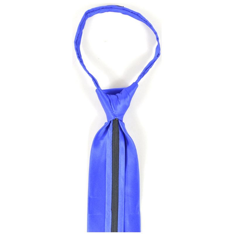 Men's Solid Color Pre-tied Zipper Necktie, 3 of 5