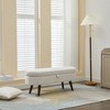 Sapphtopaz Modern Storage Bench Oval Accent Ottoman with Storage and Wood Legs Upholstered Vanity Stool for Bedroom, Entryway, Living Room - 4 of 4