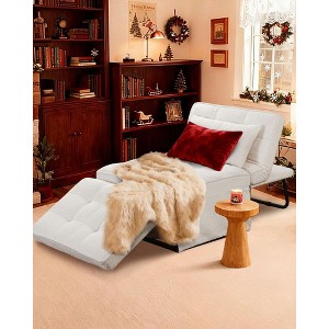 Ainfox Multi-Function Folding Ottoman Couch Bed with Adjustable Backrest Modern Convertible Chair for Living Room Apartment Office - 1 of 4