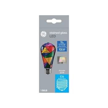 GE 15 Watts Medium Base LED Stained Glass Color Light Bulb