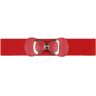 INSPIRE CHIC Women's Bow Buckle Elastic Waist Seal Belts