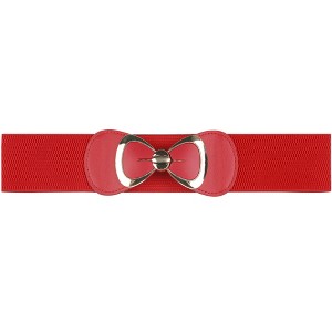 INSPIRE CHIC Women's Bow Buckle Elastic Waist Seal Belts - 1 of 4