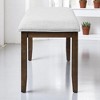 38" Upholstered Dining Bench with Solid Wood Legs, Entryway Bench, Dining Room or Hallway Seating, Linen Padded Indoor Bench for Kitchen - 3 of 4