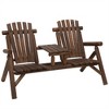 SKRAN 2-Seat Wooden Adirondack Chair, Patio Bench with Table, Outdoor Loveseat Fire Pit Chair for Porch, Backyard, Deck - 2 of 4