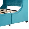 Okak Queen Size Velvet Platform Bed Frame with Storage Drawer Upholstered Modern Bed with Wingback Headboard Easy to Assemble - 3 of 4