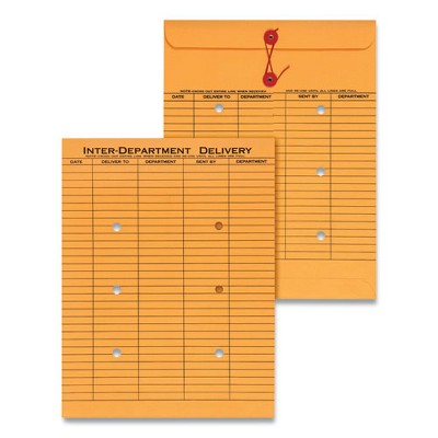 Universal Light Brown Kraft String/Button Interoffice Envelope, #97, Two-Sided Five-Column Format, 10 x 13, Light Brown Kraft, 100/Box
