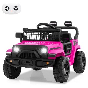 Costway 12V Kids Ride on Truck Car Battery Powered Electric Vehicle with Remote Control White/Purple/Red/Blue/Black/Pink - 1 of 4