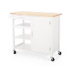 NicBex 1 Drawer Rolling Kitchen Island Cart with 1 Cabinet and 3 Open Shelves,Kitchen Island on Wheels with Towel Rack,Island Table for Kitchen - 4 of 4