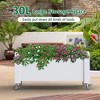 NAYSAYE Raised Garden Bed Resin Planter Box Elevated Design with Swivel Lockable Wheels for Backyard Patio Balcony, Light Gray, 30"*17.7"*17.56" - 4 of 4