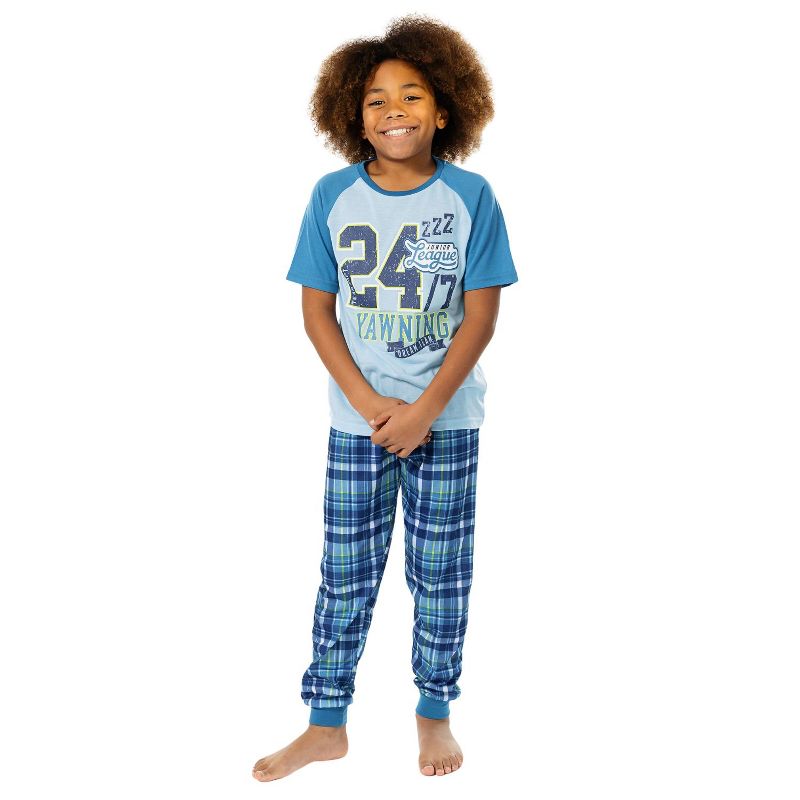 Sleep On It Boys 2-Piece Short-Sleeve Jersey Pajama Pants Set, 5 of 8