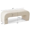 Lily 47" Upholstered Scroll Velvet Waterfall Bench/Chenille Entryway Bench-Maison Boucle - 4 of 4