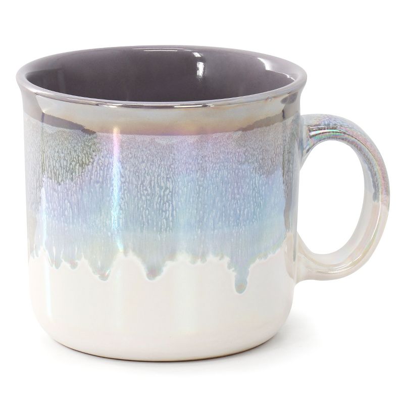 Meritage Luster 4 Piece 19.8 Ounce Reactive Glaze Stoneware Can Mug Set in Gray, 2 of 7