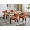 MAYEERTY Mid-Century Modern Dining Chairs - Farmhouse Linen, Curved Back, Copper Nails, Hardwood Frame,  Set of 2 - 4 of 4