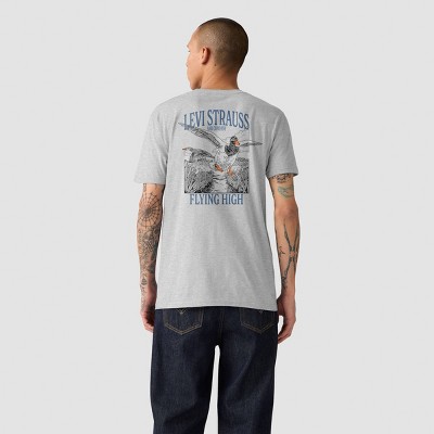Мужские футболки Levi's Men's Levi's® Relaxed Fit Short Sleeve Flying High T-Shirt - Gray XL — фото 2