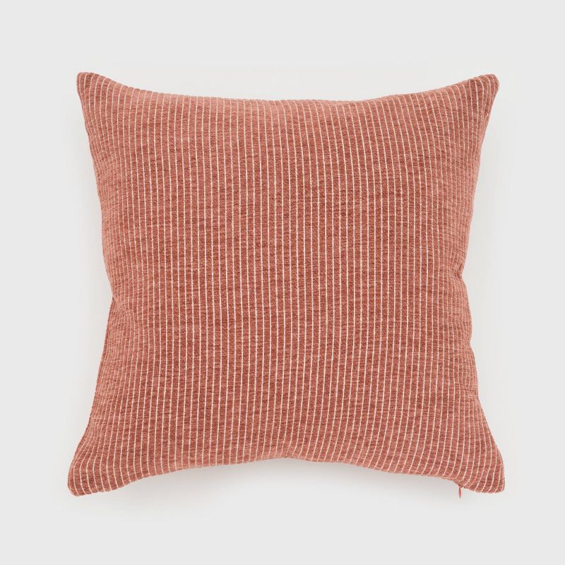 18"x18" Nea Striped Chenille Woven Square Throw Pillow - freshmint, 1 of 12