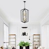 DOMETOUR 8-Light Lantern Farmhouse Ceiling Chandelier, Black Metal Pendant Light for Kitchen, Dining, Living Room, Foyer (E12 Bulbs Not Included) - 3 of 4