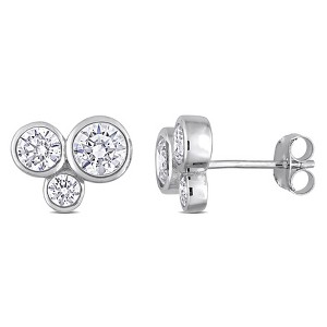 Sterling Silver EVERLY JEWELRY | 2 3/4 CT TGW Cubic Zirconia 3-Stone Earrings - 1 of 4