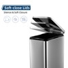 13 Gallon Kitchen Trash Can, Stainless Steel, Step On Pedal, Soft Close Lid, Fingerprint Proof, Brushed Finish, Silver - 4 of 4