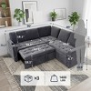 Dyonery 5-Seat Modular Sectional Sofa Bed for Small Spaces, L-Shaped Couch with Pull Out Bed, Storage, USB Ports & Recliner - 4 of 4
