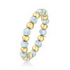 Pure Collection by Ross-Simons Aquamarine Bead Stretch Ring With 14kt Yellow Gold - 3 of 4