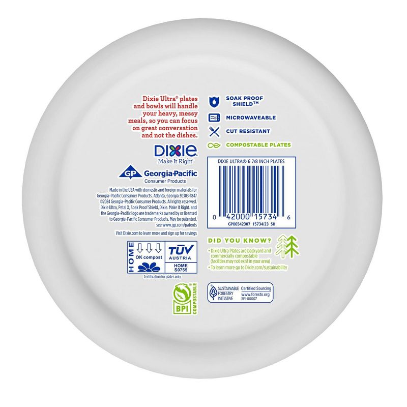 Dixie Ultra 6 7/8&#34; Disposable Plates - 44ct, 3 of 12