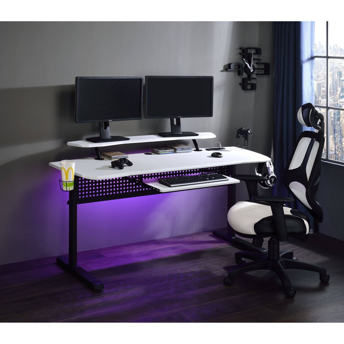 Vildre Gaming Desk with USB Port - Acme Furniture - thumbnail 9