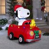 Gemmy Airblown Inflatable Snoopy and Woodstock in Car w/ Christmas Lights Scene Peanuts , 6 ft Tall - 2 of 4