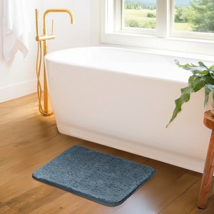 Plush Absorbent Bath Mat Rug with Anti-Skid Rubber Backing - Becky Cameron - 1 of 4
