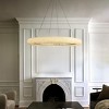 ALOADECOR Modern Silver Round LED Intergrated Crystal Chandelier Dimmable Glam Hanging Light For Dining Room - 2 of 4