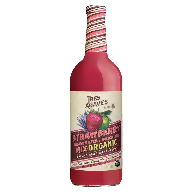Tres Agaves Organic Strawberry Margarita Mix - 1L Bottle, 1 of 10