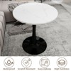Sapphtopaz Modern Round Dining Table with Tapered Pedestal Base Coffee Table with Faux Marble Finish Kitchen Table for Living Room - 4 of 4