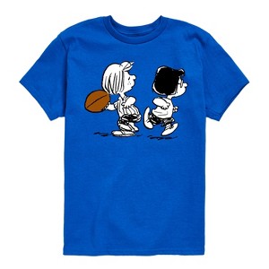 Boys' - Peanuts - Marcie Patty Football Short Sleeve Graphic T-Shirt - 1 of 4