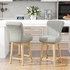 Dyonery Solid Wood Swivel Counter Upholstered Bar Stool 26.8" Height Set of 2 Barstools with Back & Arms for Kitchen Island,Home Bar - 3 of 4
