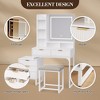Vanity Desk with Mirror and Lights, Makeup Vanity Desk with Sliding Lighted Mirror, Dressing Table Set with 4 Drawers, Cushioned Stool - 4 of 4