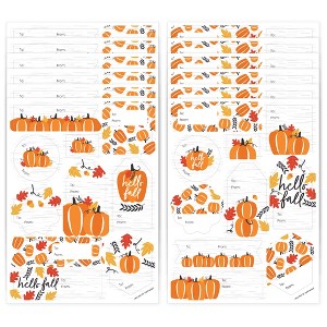 Big Dot of Happiness Fall Pumpkin - Assorted Halloween or Thanksgiving Party Gift Tag Labels - To and From Stickers - 12 Sheets - 120 Stickers - 1 of 4