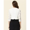 INSPIRE CHIC Women's Wedding Open Front Panel Lace Bolero Shrug - 3 of 4